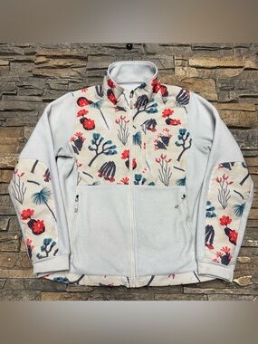 The North Face Denali Jacket Womens Medium Floral Full Zip Fleece Pattern Nice